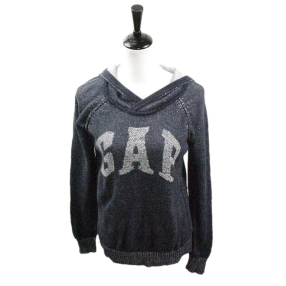 Gap Navy Blue Logo Hooded Sweater Size Medium
